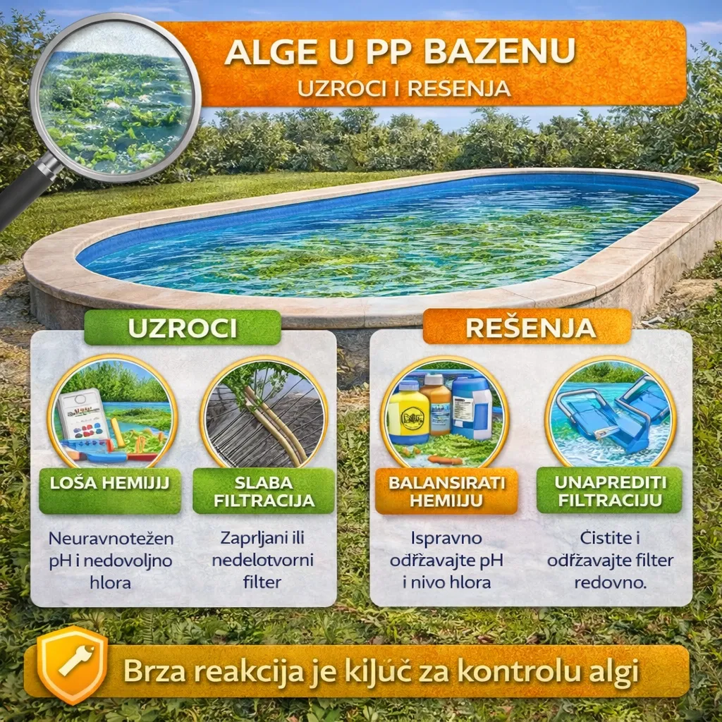 Alge u PP bazenu – uzroci i rešenja
