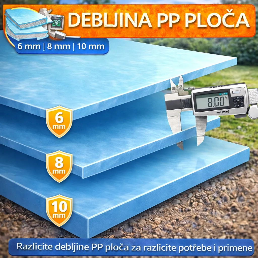 Debljina PP ploča – 6 mm, 8 mm, 10 mm