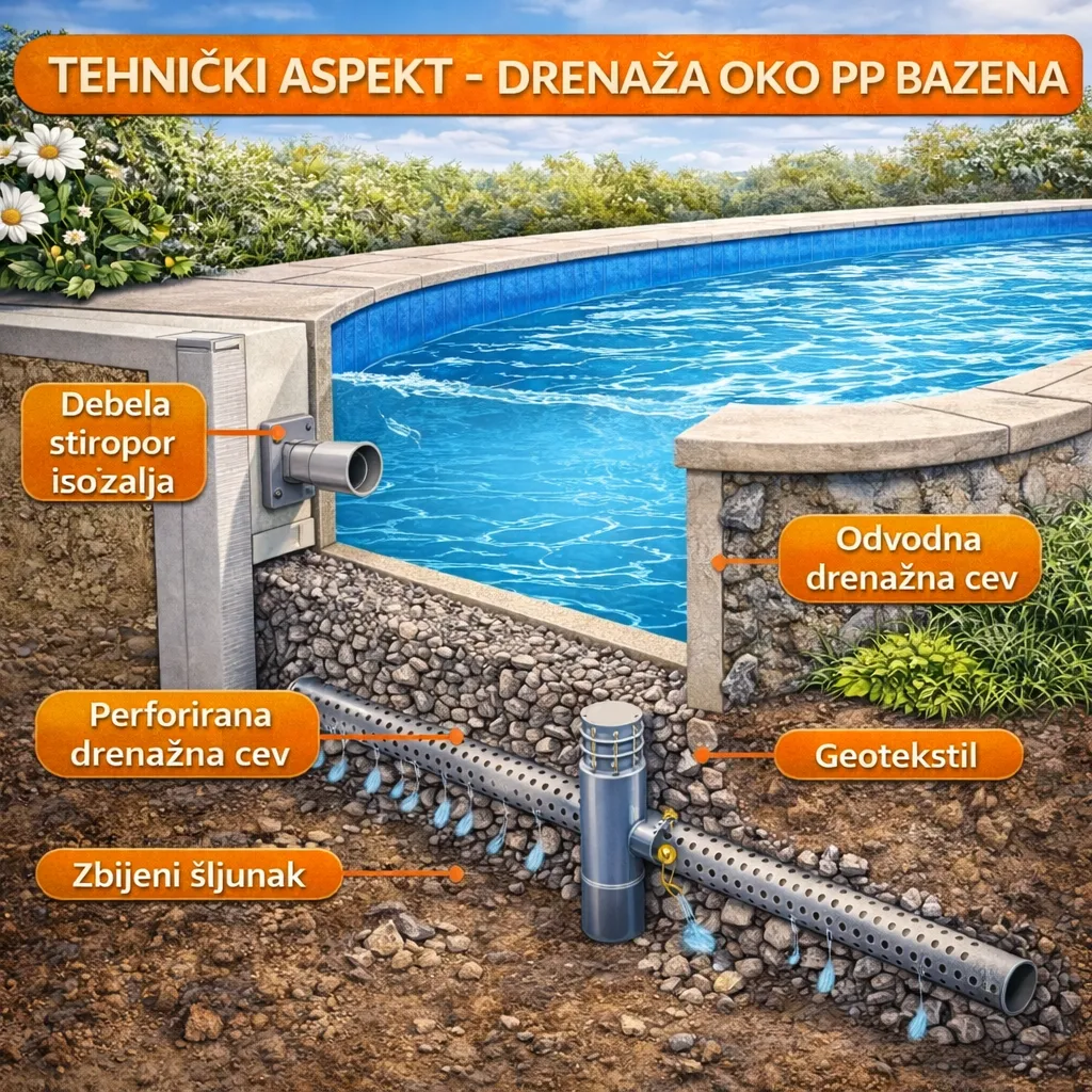 Drenaža oko PP bazena – zašto je kritična