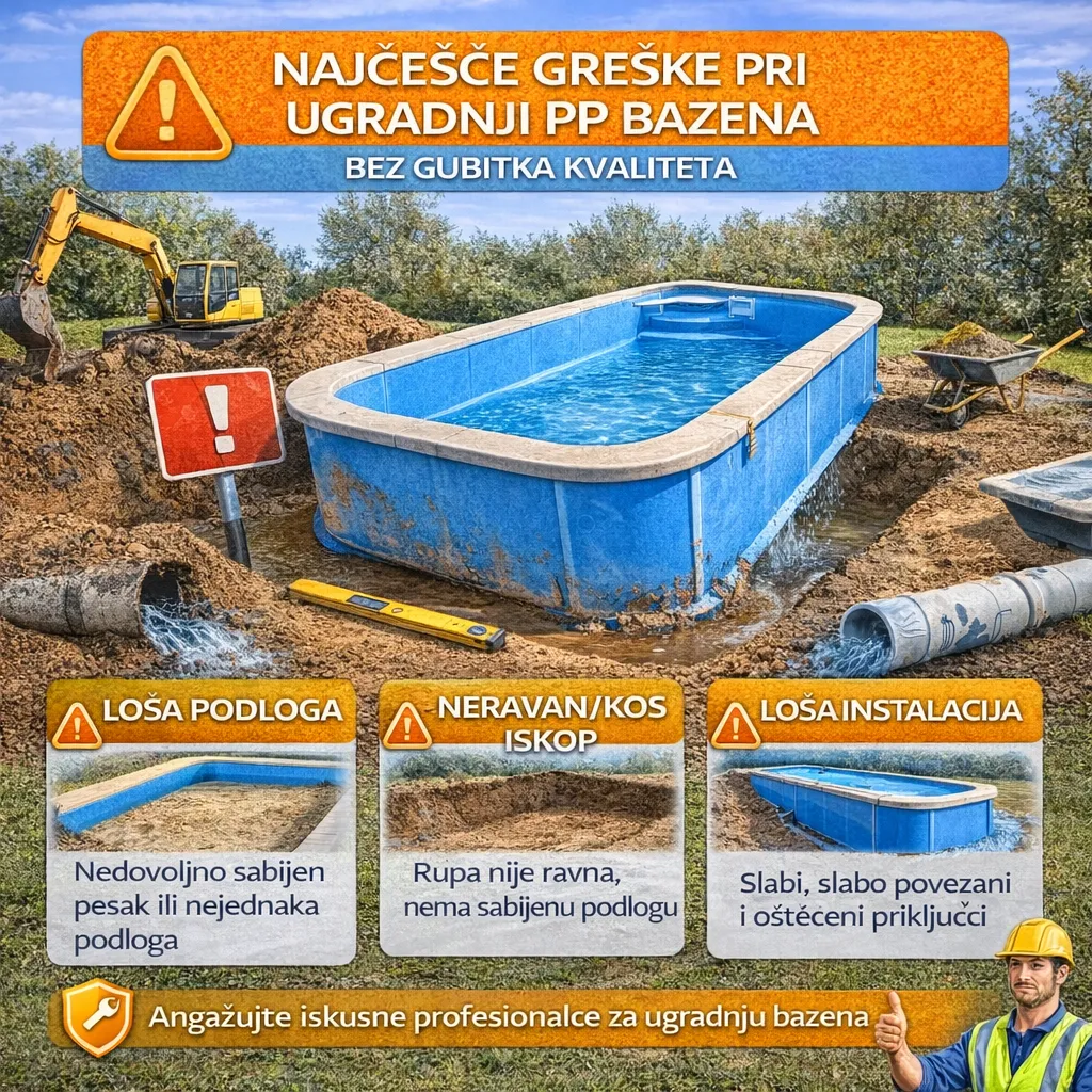 Najčešće greške pri ugradnji PP bazena