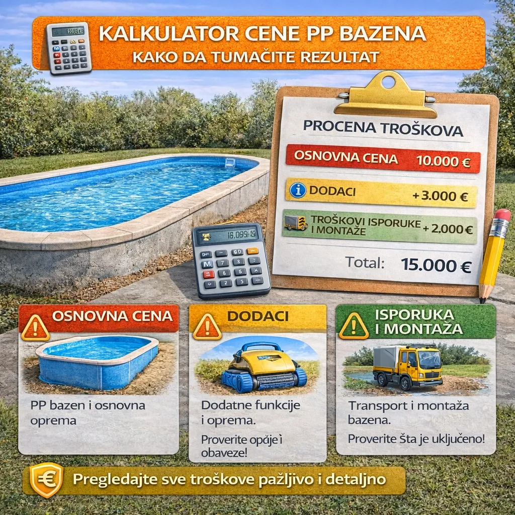Kalkulator cene PP bazena – kako da tumačite rezultat