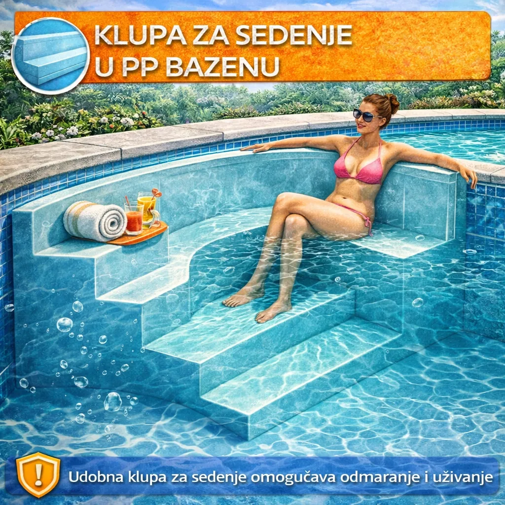 Klupa za sedenje u PP bazenu