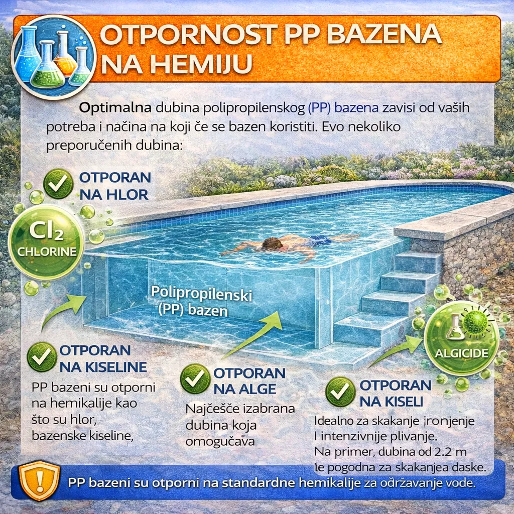 Otpornost PP bazena na hemiju