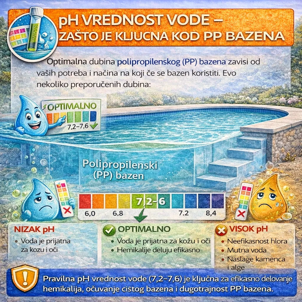 pH vrednost vode – zašto je ključna kod PP bazena