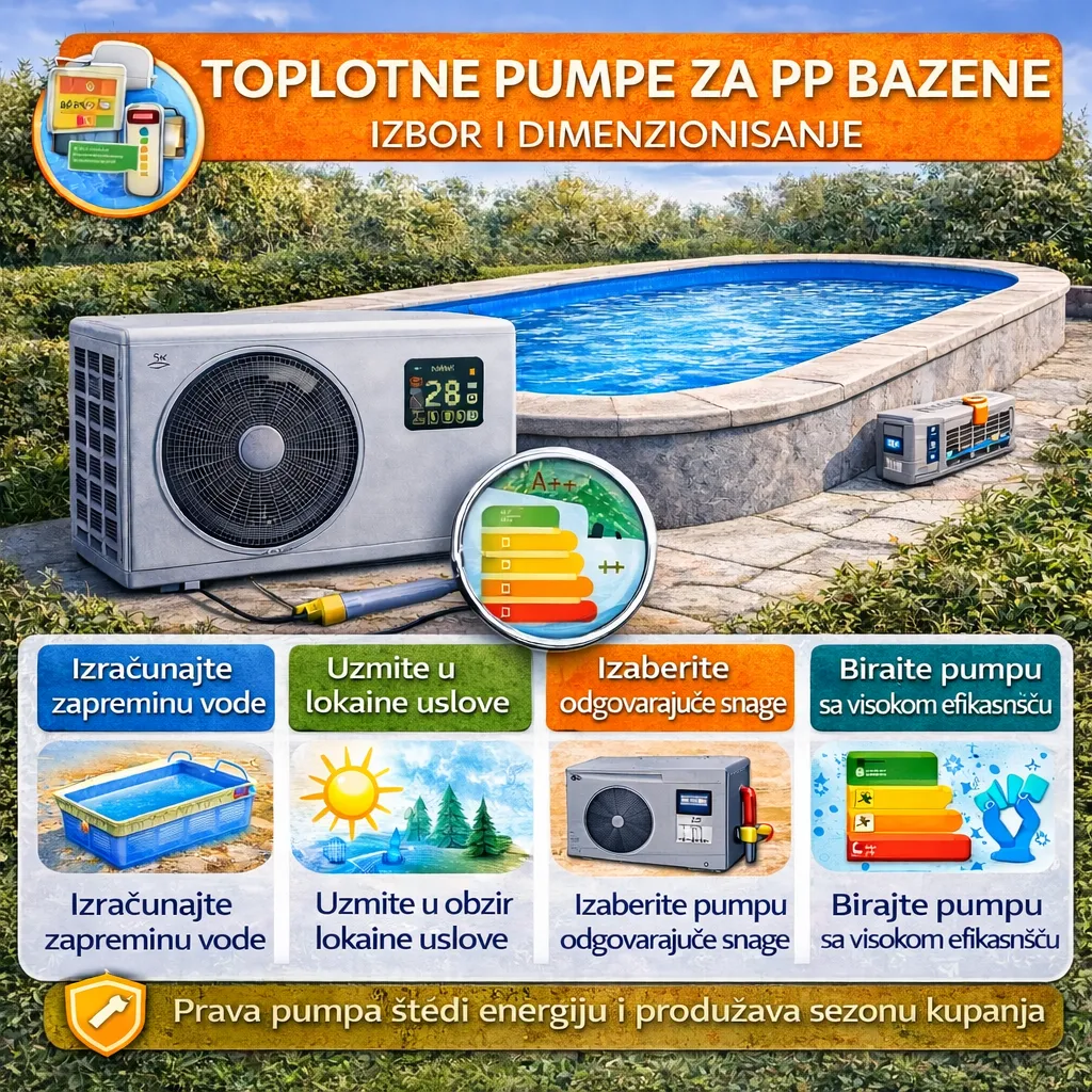 Toplotne pumpe za PP bazene – izbor i dimenzionisanje